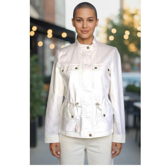 MICHAEL KORS BEIGE BLAZER JACKET WOMENS SIZE PETITE SMALL - Picture 1 of 8